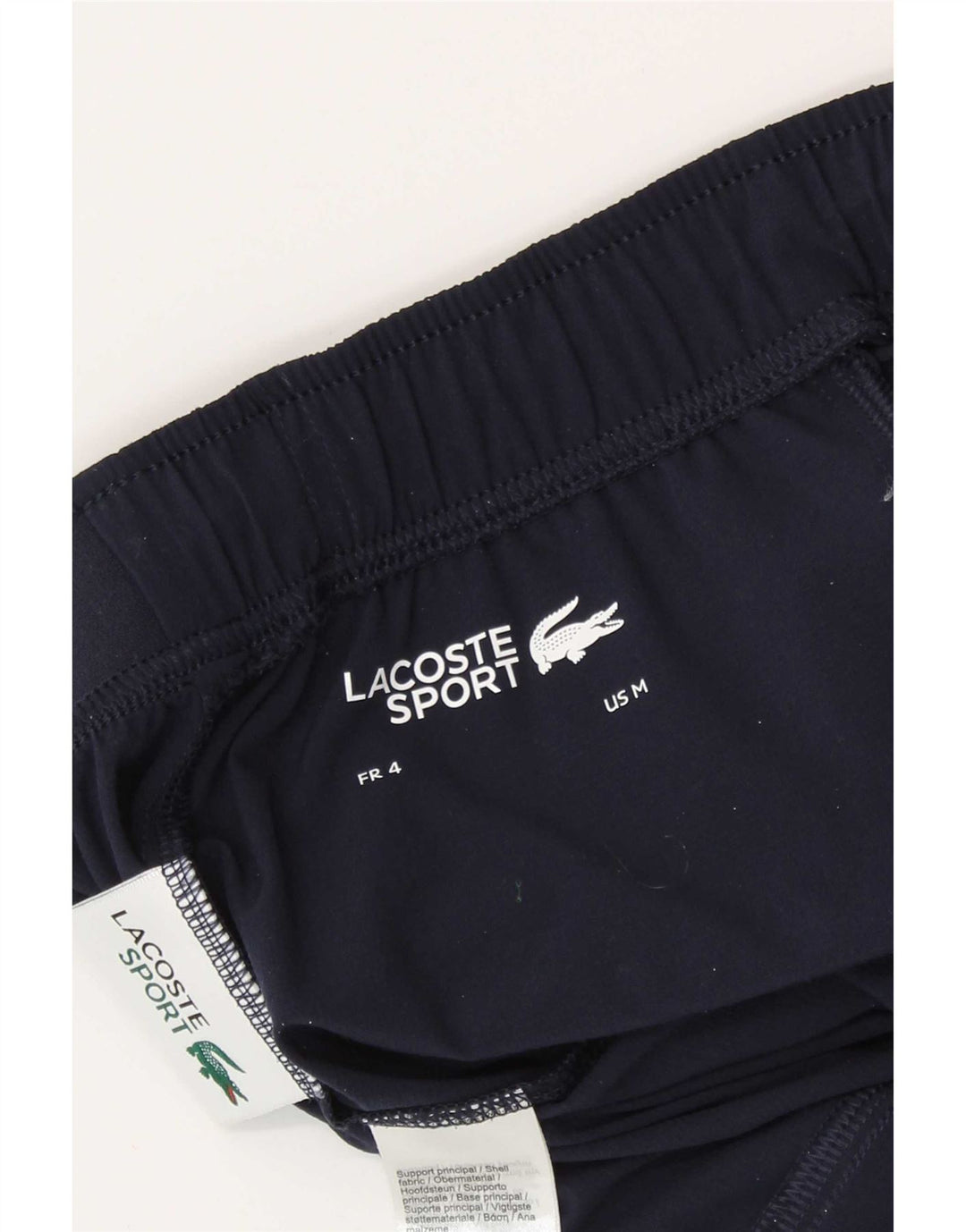 Lacoste Herre grafiske sportsshorts størrelse 4 Medium marineblå polyester