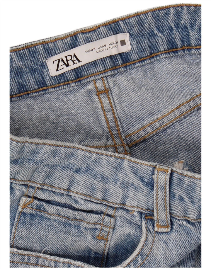 ZARA Womens Distressed Tapered Jeans EU 40 Medium W30 L27 Blue