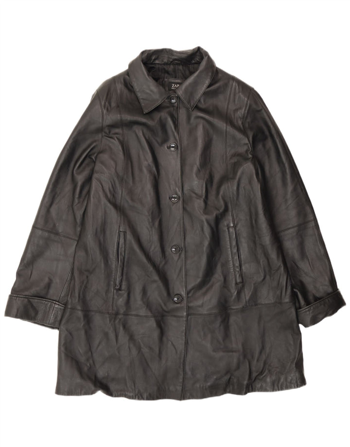 Zarro Womens Leather Coat IT 50 XL Black Leather
