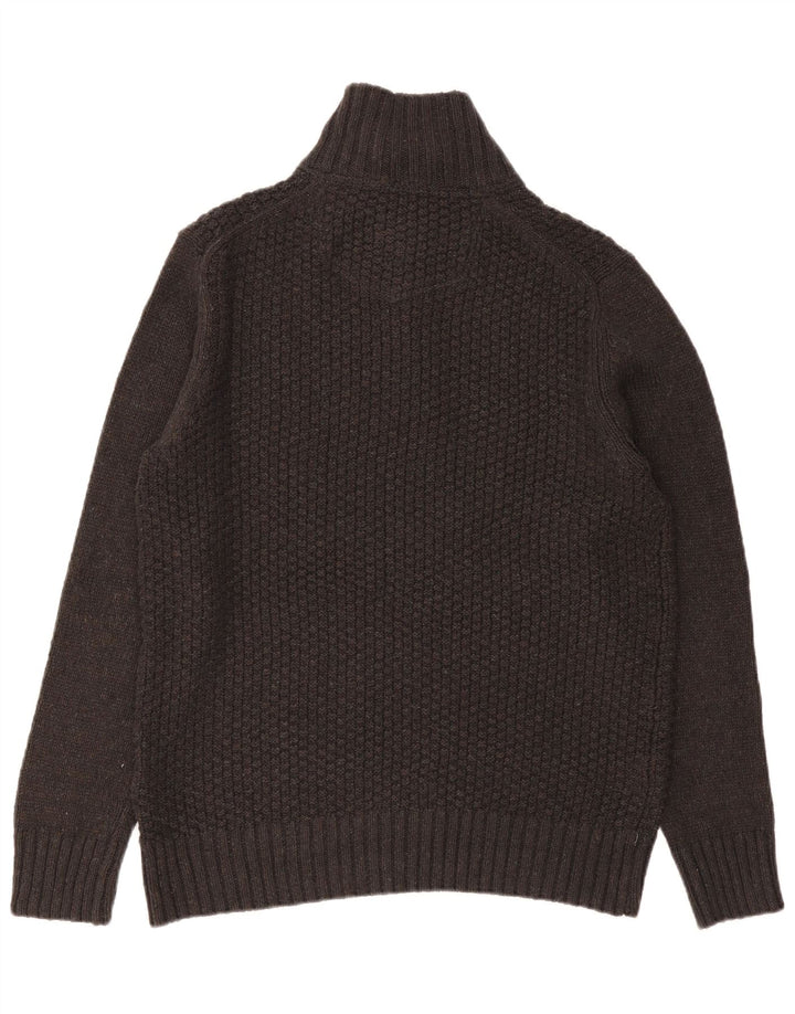 Fat Face Mens Zip Neck Jumper Sweater Large Grey Cotton