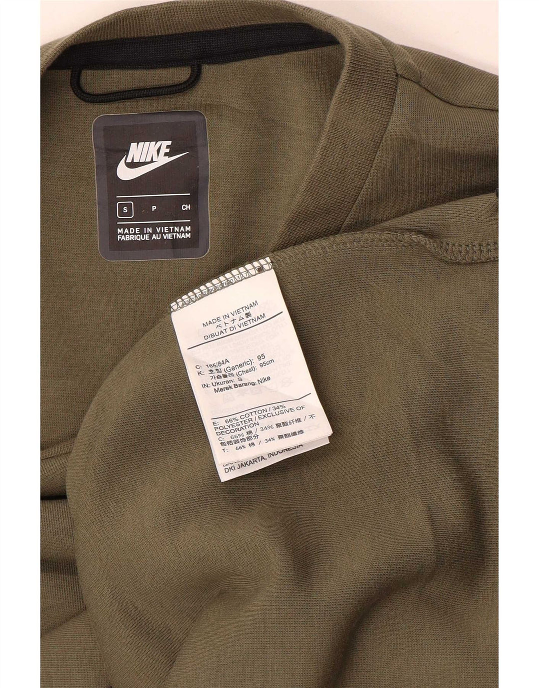 Nike Herren-Sweatshirt mit normaler Passform, Größe S, Khaki, Baumwolle