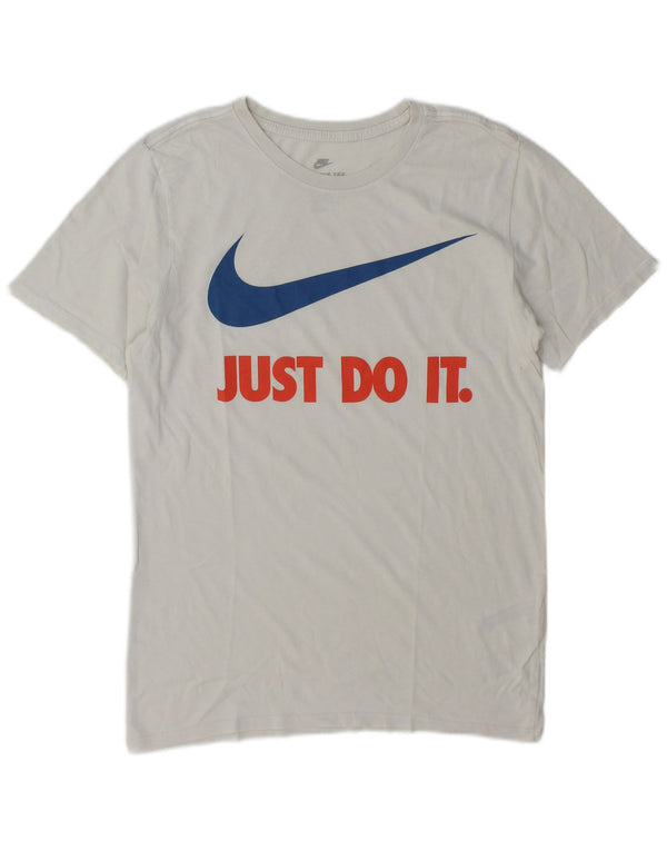 Nike Mens Athletic Cut Graphic T-Shirt Top Small White Cotton