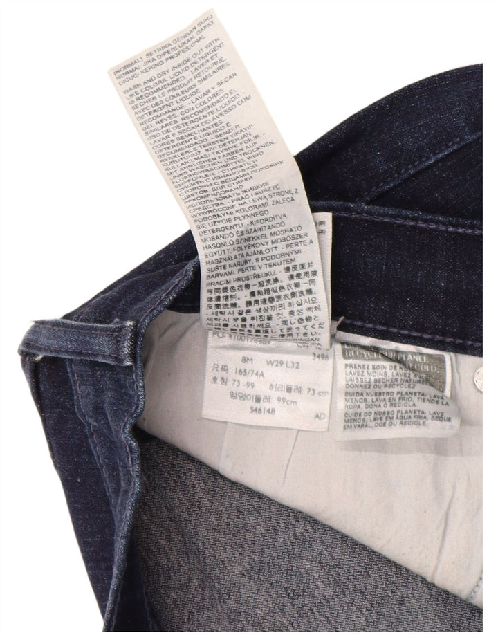 LEVI'S Womens Straight Jeans US 8 Medium W29 L32 Navy Blue Cotton