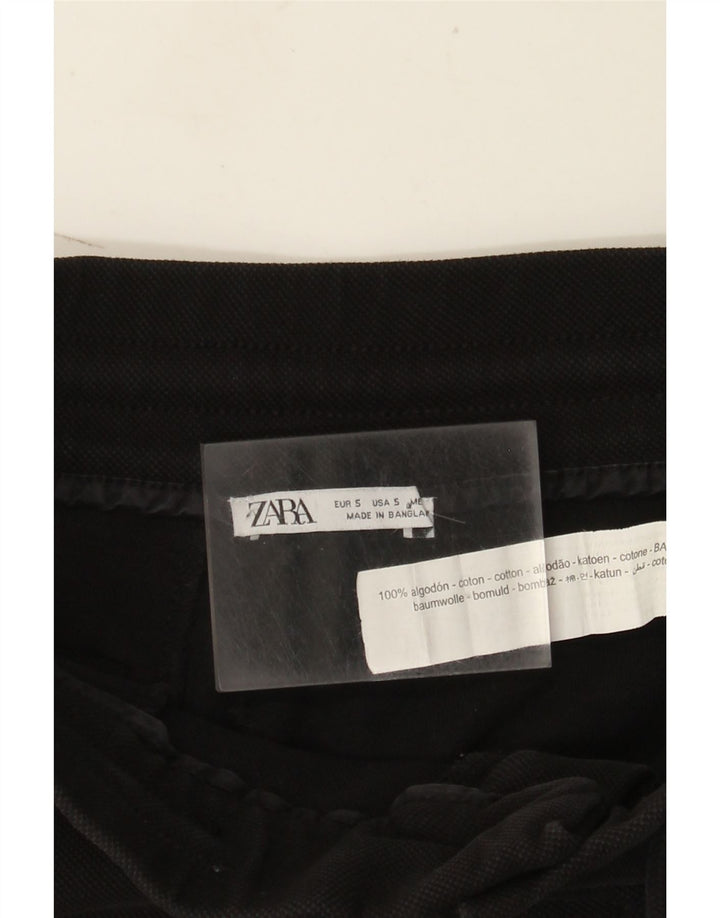 Zara Mens Cargo Shorts Small W30  Black Cotton