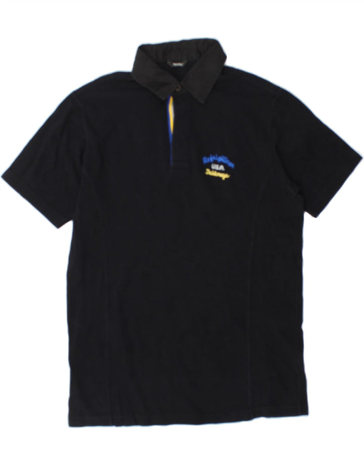 REFRIGIWEAR Mens Polo Shirt Large Black Cotton Vintage Refrigiwear and Second-Hand Refrigiwear from Messina Hembry 