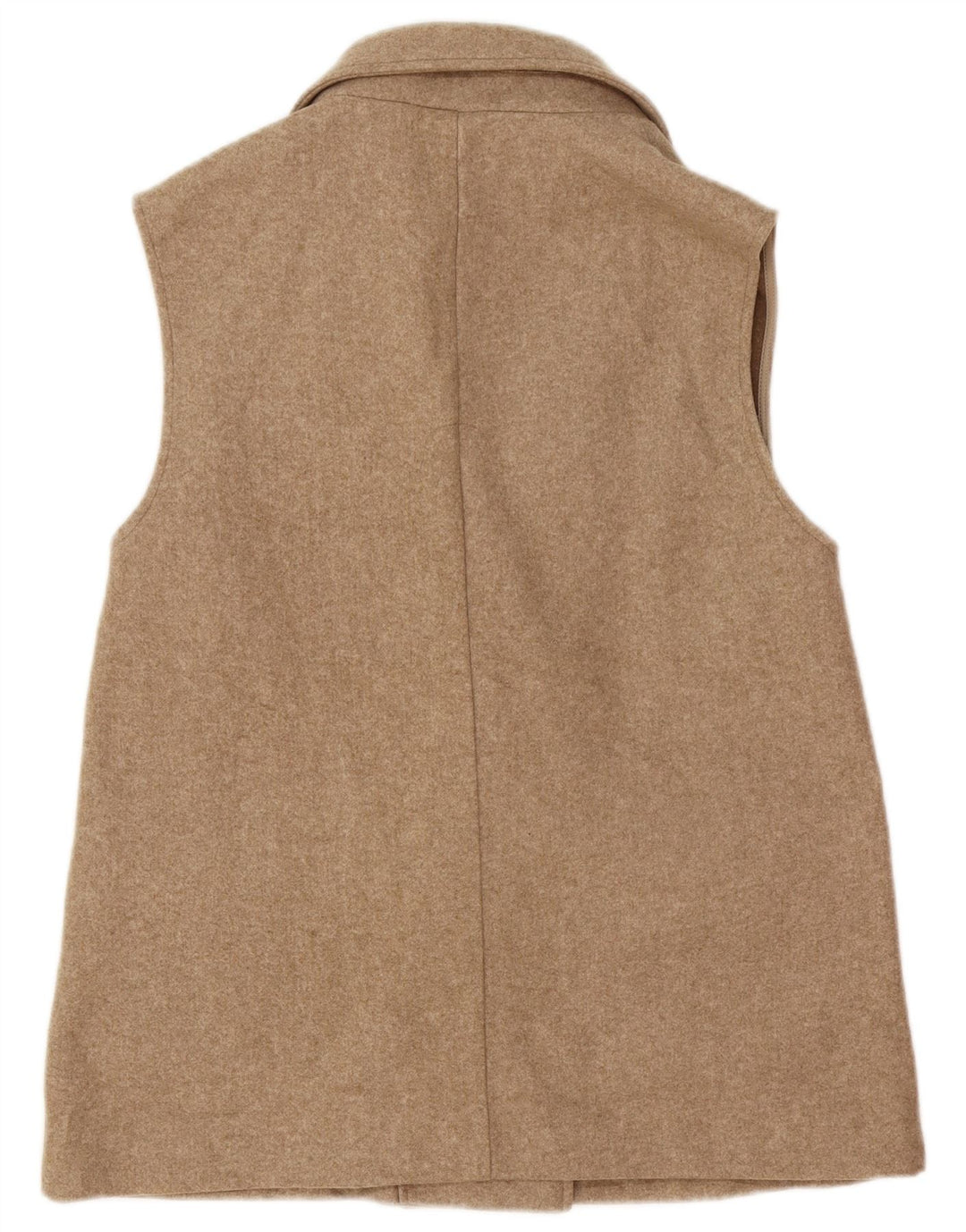 Zara Womens Double Breasted Utility Gilet UK 12 Medium Beige Polyester