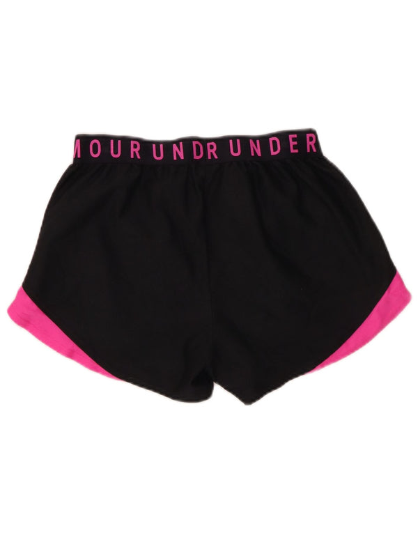 Under Armour Womens Graphic Sport Shorts UK 10 Small Black Colourblock