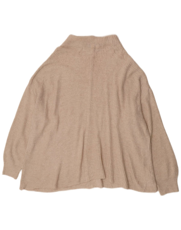 Topshop Dame Oversized Turtle Neck Jumper Sweater UK 14 Large Off White
