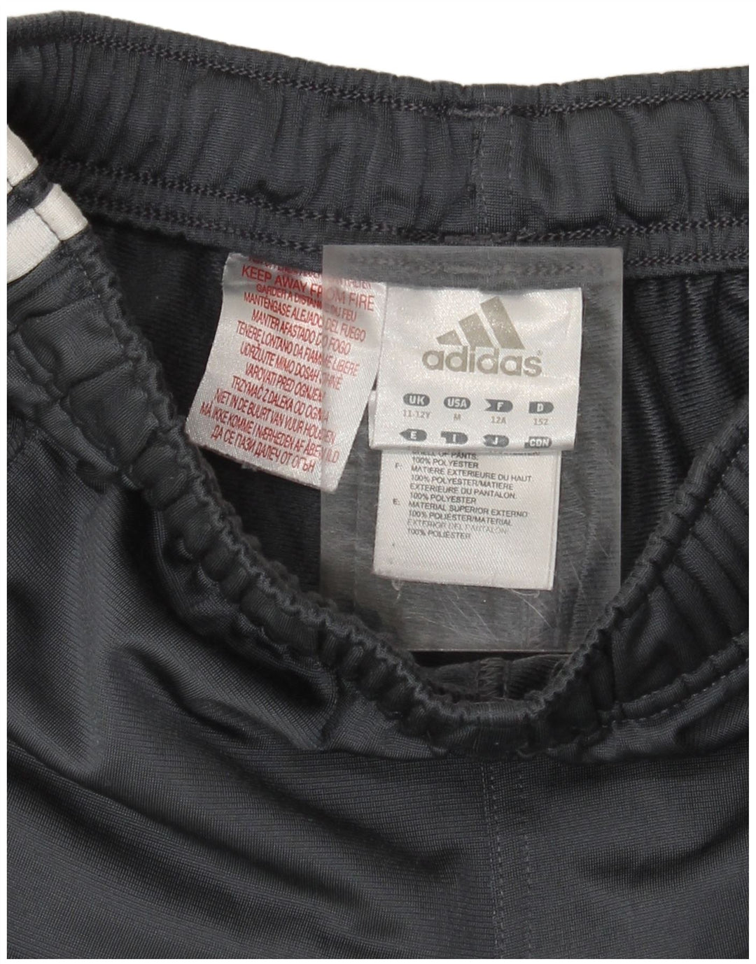 Adidas Boys Tracksuit Trousers Joggers 11-12 Years  Grey Polyester