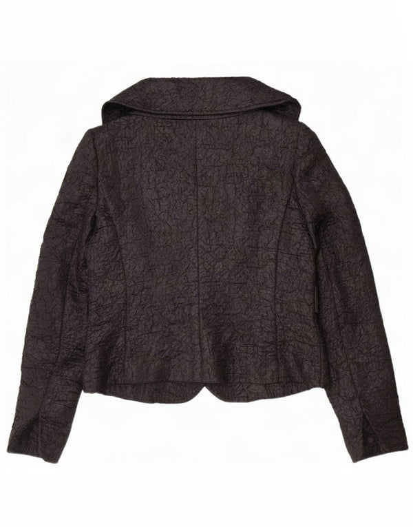 Jaqueta blazer aberta feminina Max Mara UK 12 poliéster preto médio