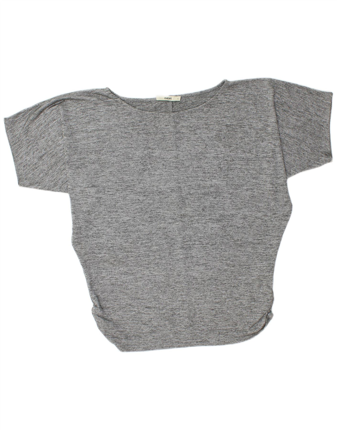 Oasis Womens Oversized T-Shirt Top UK 10 Small Grey Flecked Polyester