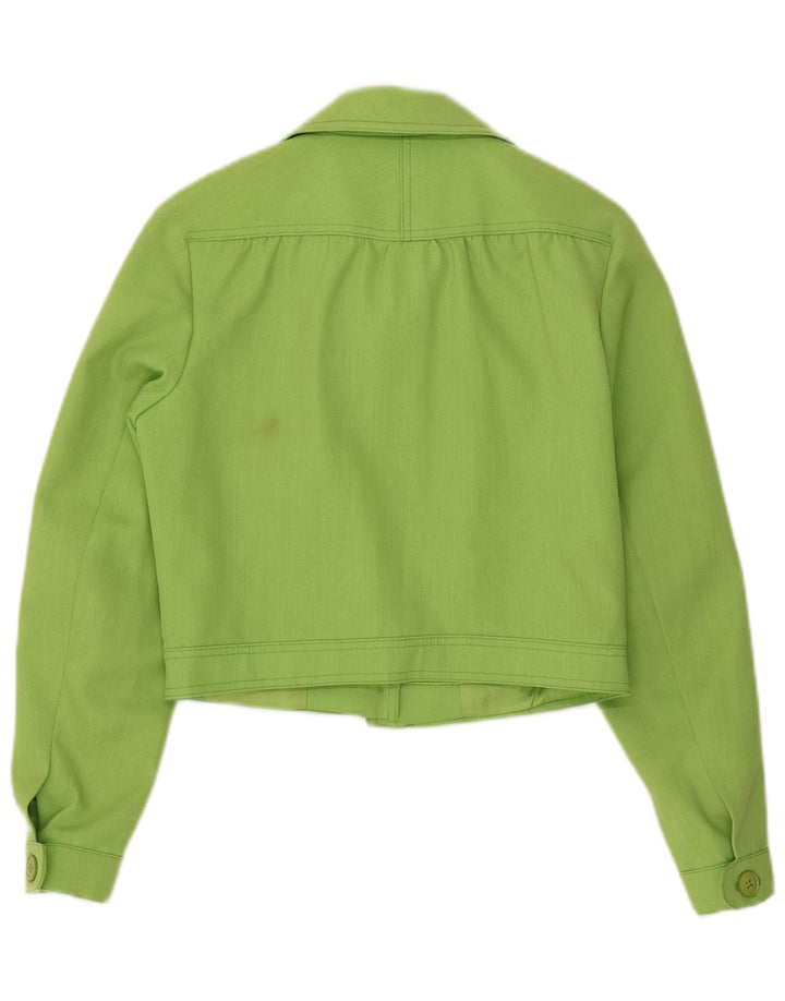 Gil Bret Womens Crop Bomber Jacket UK 14 Large Green Polyester