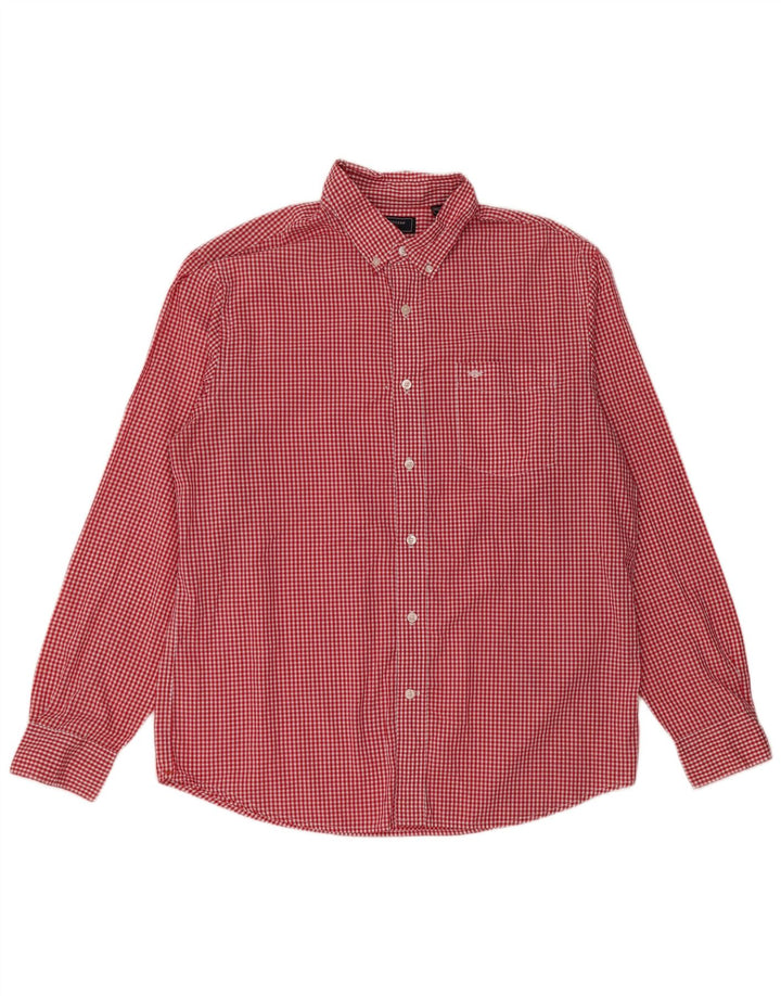 DOCKERS Mens Shirt Large Red Gingham Cotton