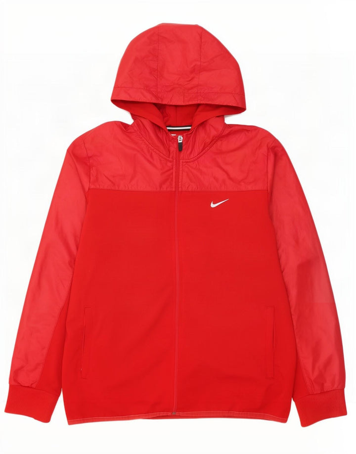 Мужская спортивная куртка с капюшоном Nike Dri Fit, средний красный полиэстер