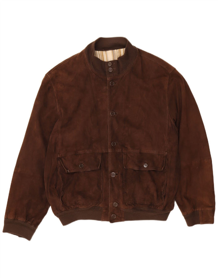 Veste bomber en daim homme vintage EU 52 XL Marron