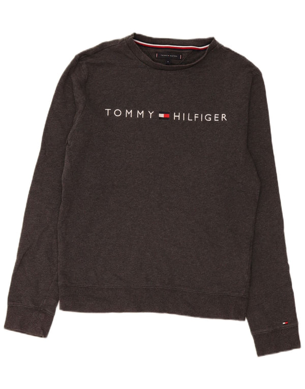 Tommy Hilfiger Mens Graphic Sweatshirt Jumper Medium Grey Cotton