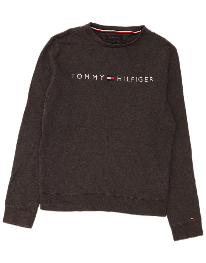Tommy Hilfiger Mens Graphic Sweatshirt Jumper Medium Grey Cotton
