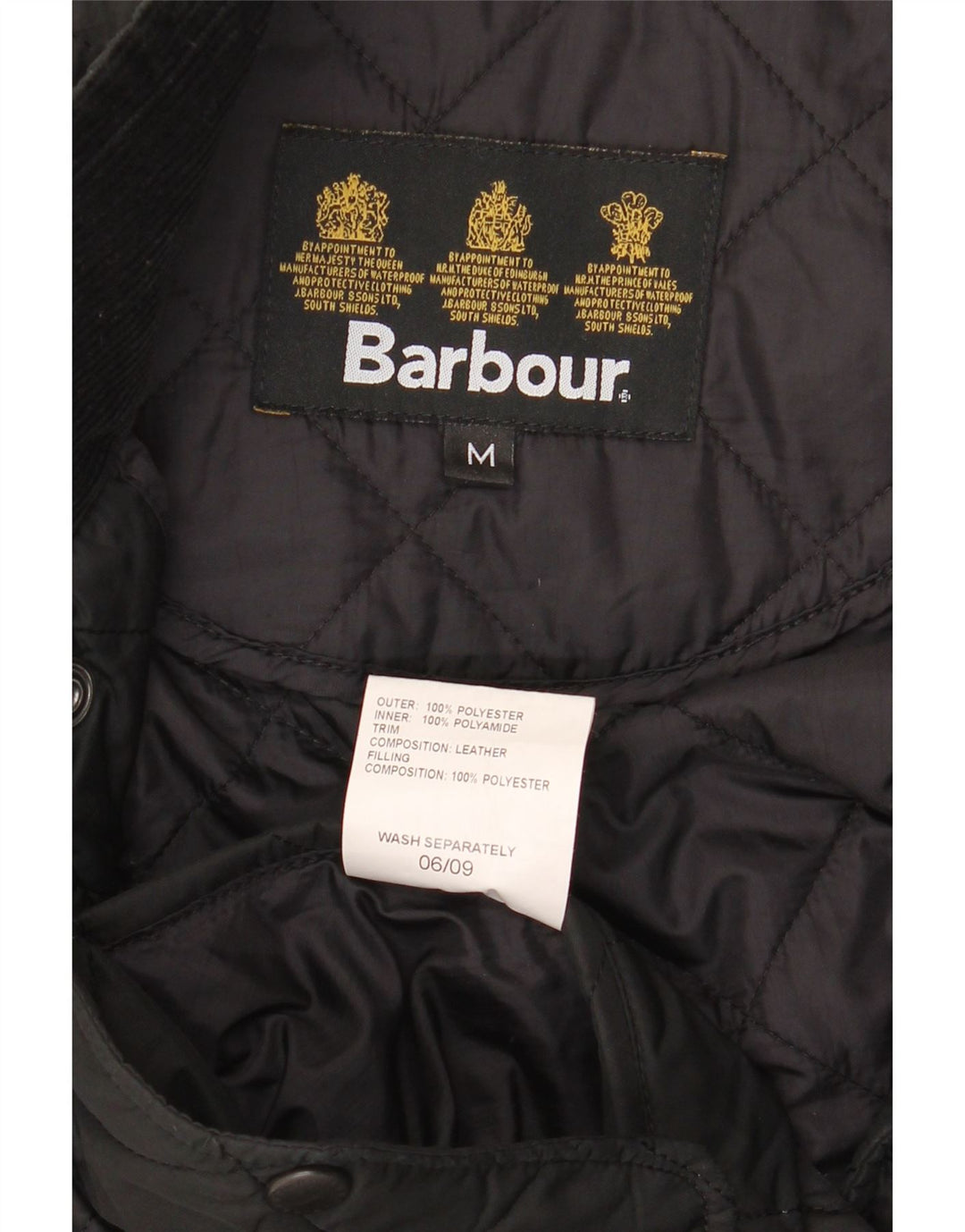 Giacca trapuntata da uomo Barbour UK 38 poliestere nero medio