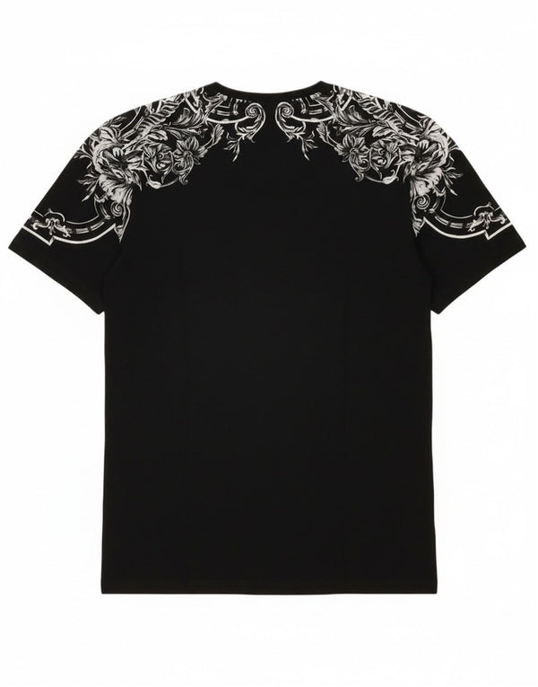 Zara Mens Graphic T-Shirt Top Large Black Floral