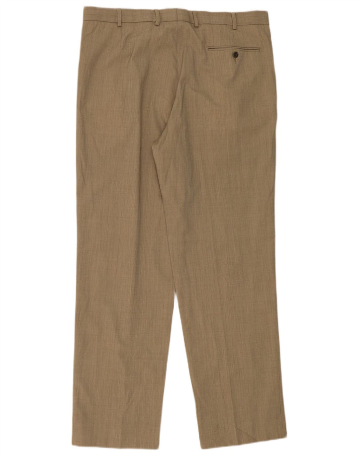 MARKS & SPENCER Mens Pegged Suit Trousers W36 L31 Beige Polyester