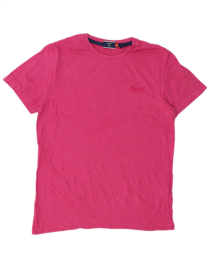 Superdry Mens T-Shirt Top Medium Pink Cotton
