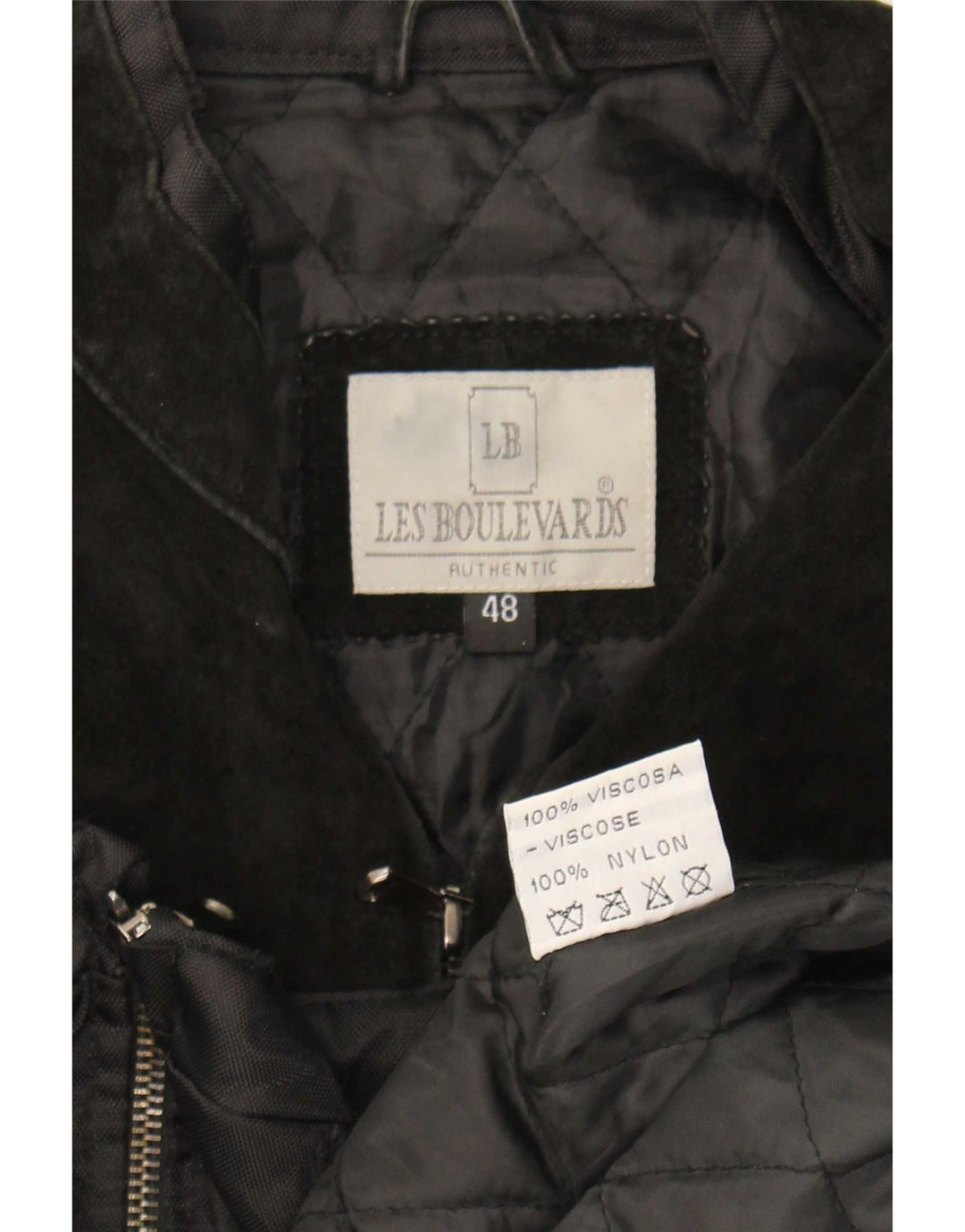 Les Boulevards Womens Graphic Racer Jacket IT 48 XL Black Colourblock