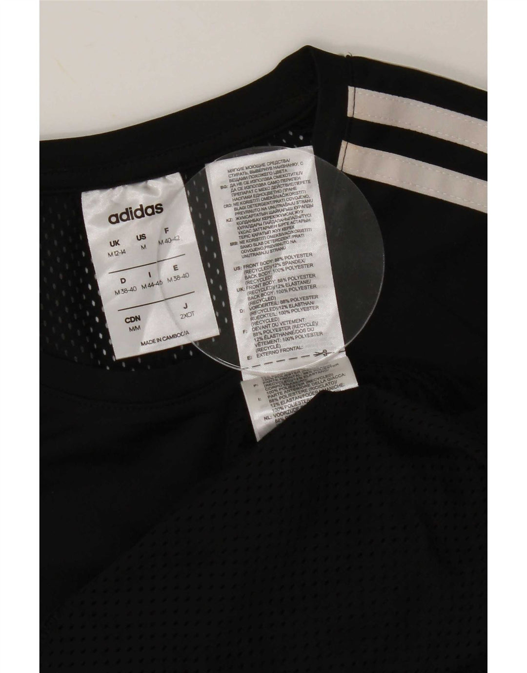 Adidas Dame Climalite T-Shirt Top UK 12/14 Medium Sort Polyester