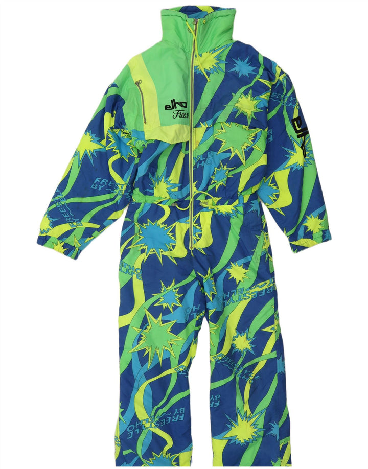 Elho Mens Graphic Ski Jumpsuit Large Blue Geometric