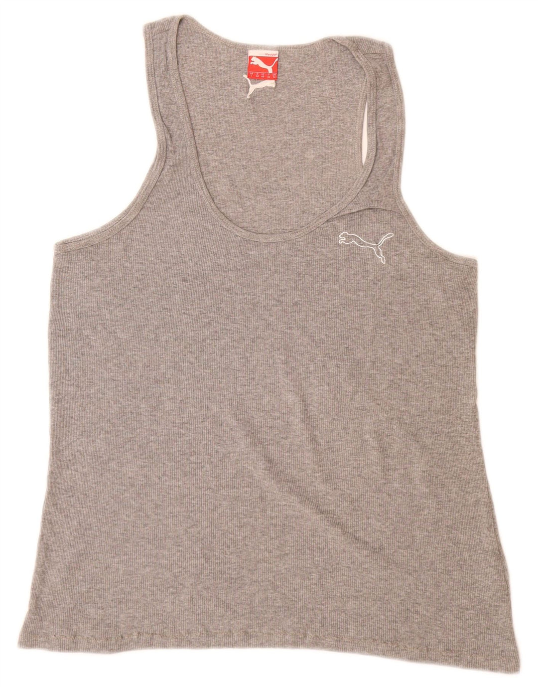PUMA Womens Vest Top UK 14 Large Grey Cotton