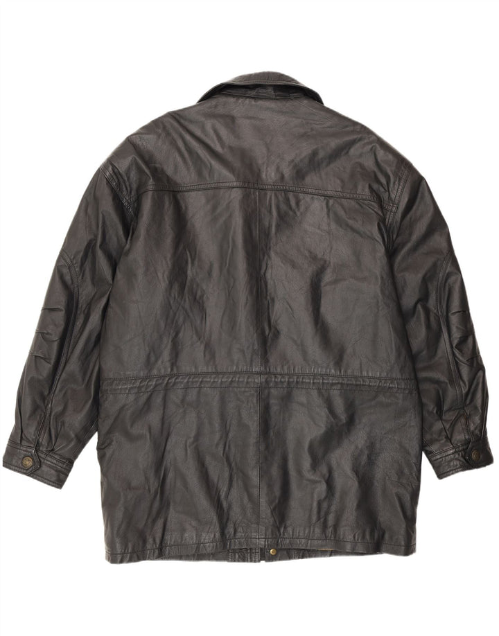 Cappotto in pelle da uomo Front Line UK 44 2XL Nero