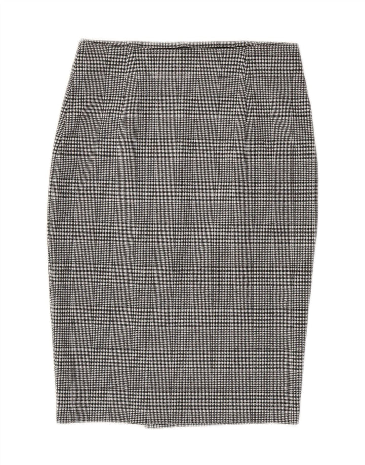 Marks & Spencer Womens Pencil Skirt UK 8 Small W28  Grey Check Polyester