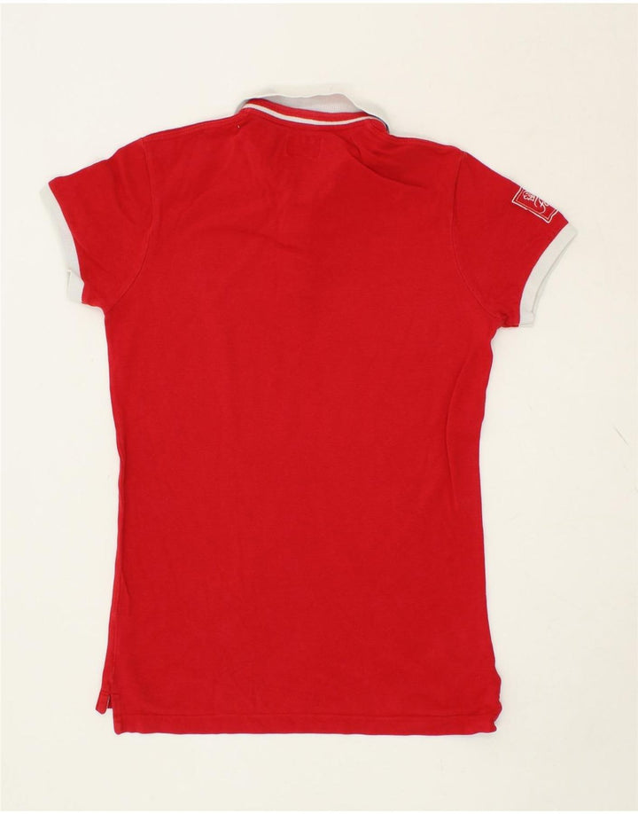 FAY Womens Polo Shirt UK 14 Medium Red Cotton Vintage Fay and Second-Hand Fay from Messina Hembry 