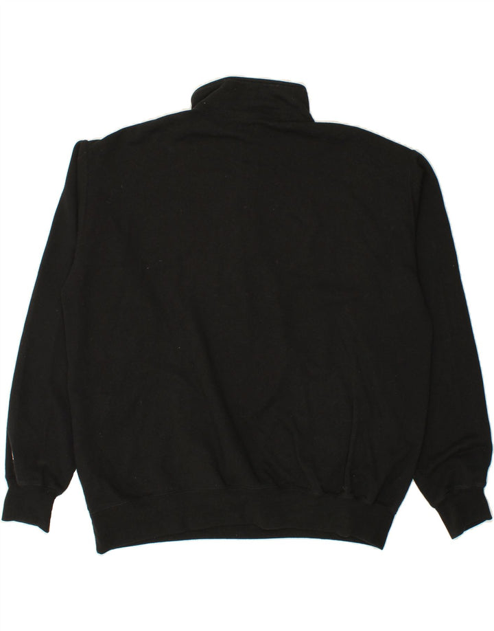 CHAMPION Mens Zip Neck Sweatshirt Jumper 2XL Black Vintage Champion and Second-Hand Champion from Messina Hembry 