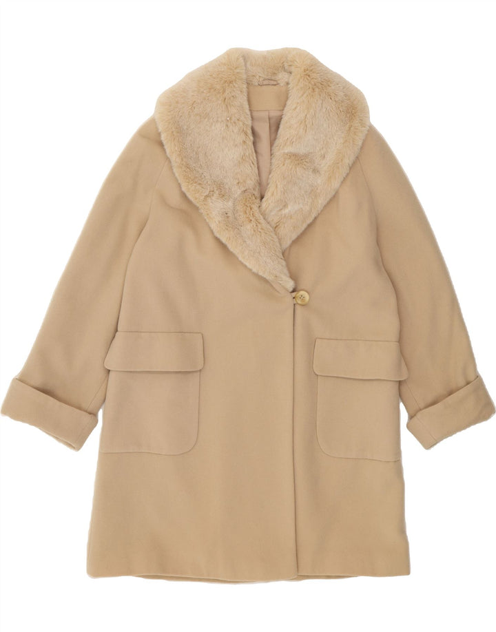 DOROTHY PERKINS Womens Overcoat UK 10 Small Beige Wool Vintage Dorothy Perkins and Second-Hand Dorothy Perkins from Messina Hembry 
