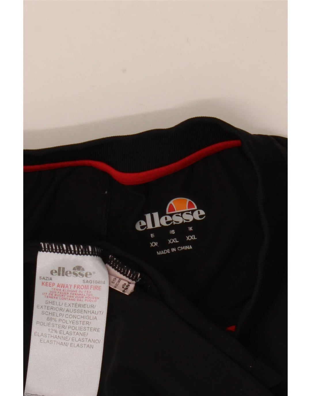 Ellesse Mens Polo Shirt 2XL Black Colourblock Polyester