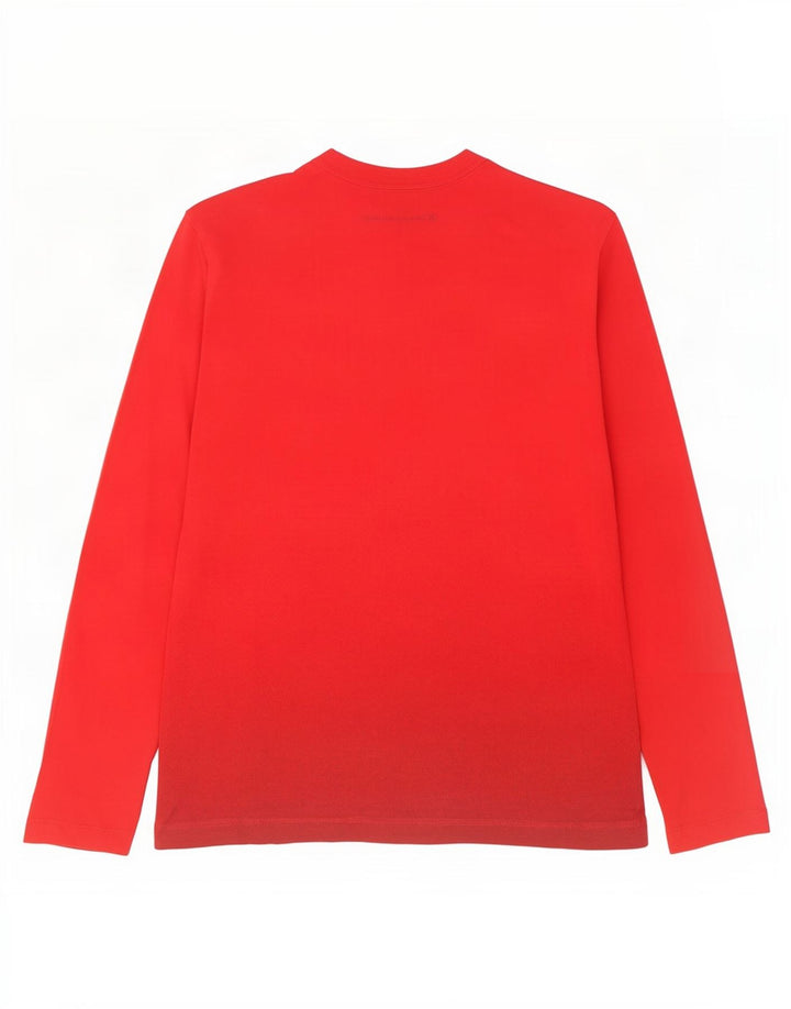 Calvin Klein Jeans Mens Graphic Top Long Sleeve Medium Red Cotton