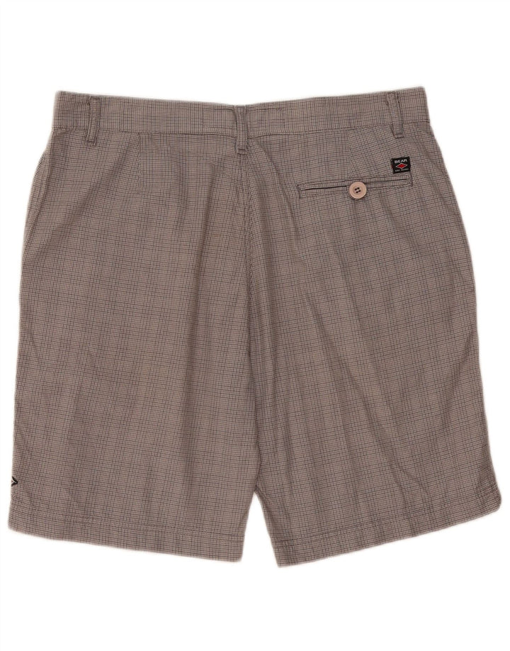 Bear Herre Chino Shorts W34 Stor Grå Houndstooth Bomuld