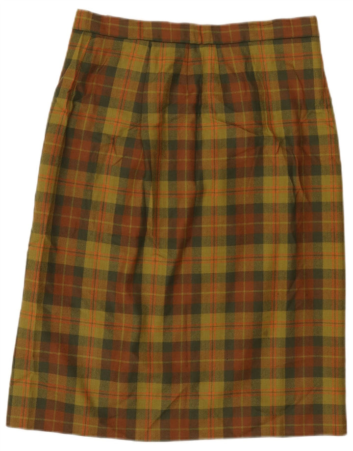 Gonna dritta da donna vintage W32 grande motivo a quadri multicolore