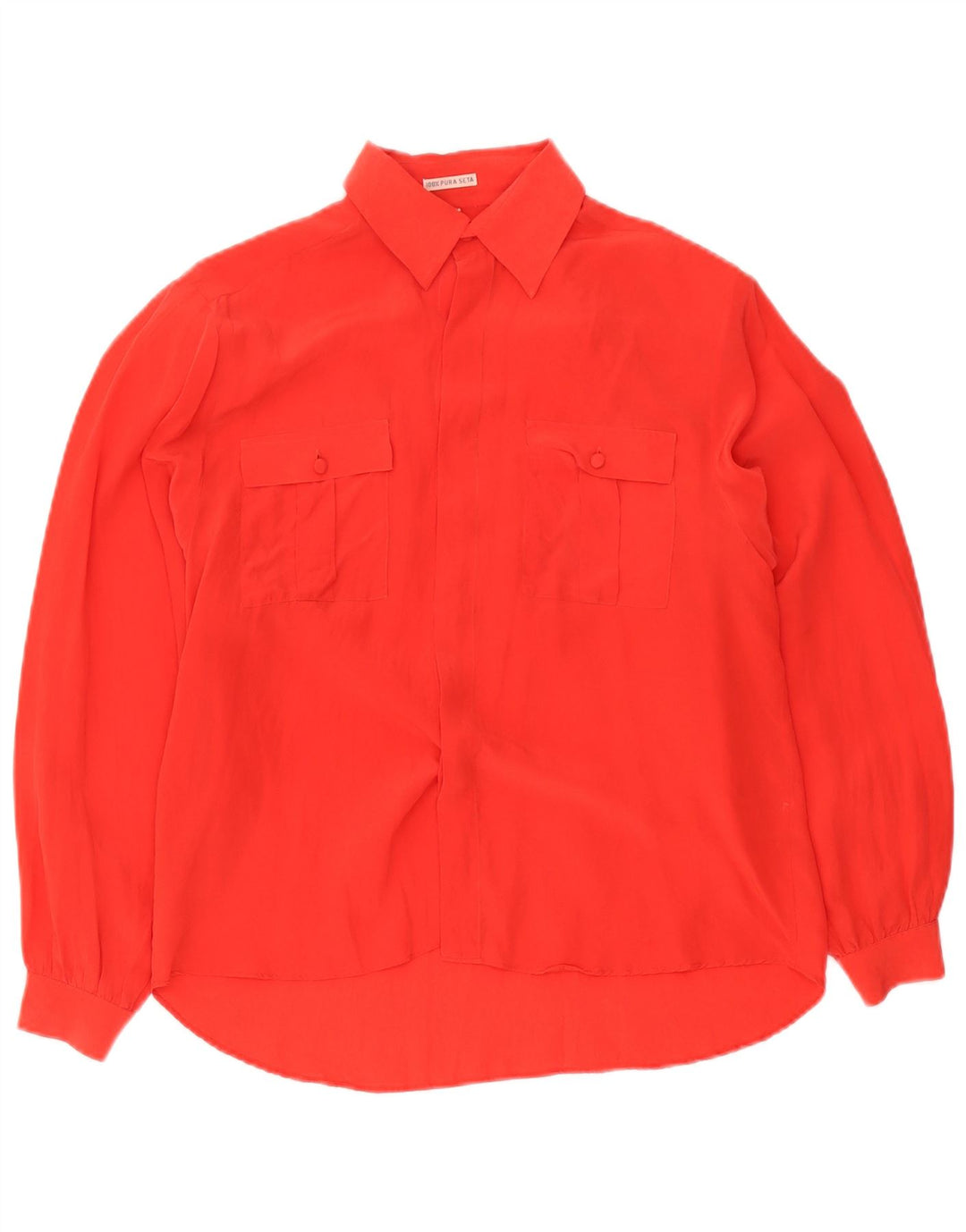 Vintage Womens Oversized Shirt Blouse EU 36 Small Red Silk