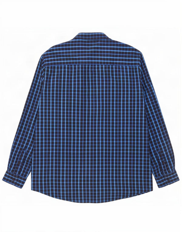 Wrangler Chemise coupe régulière pour homme 3XL en coton à carreaux bleus