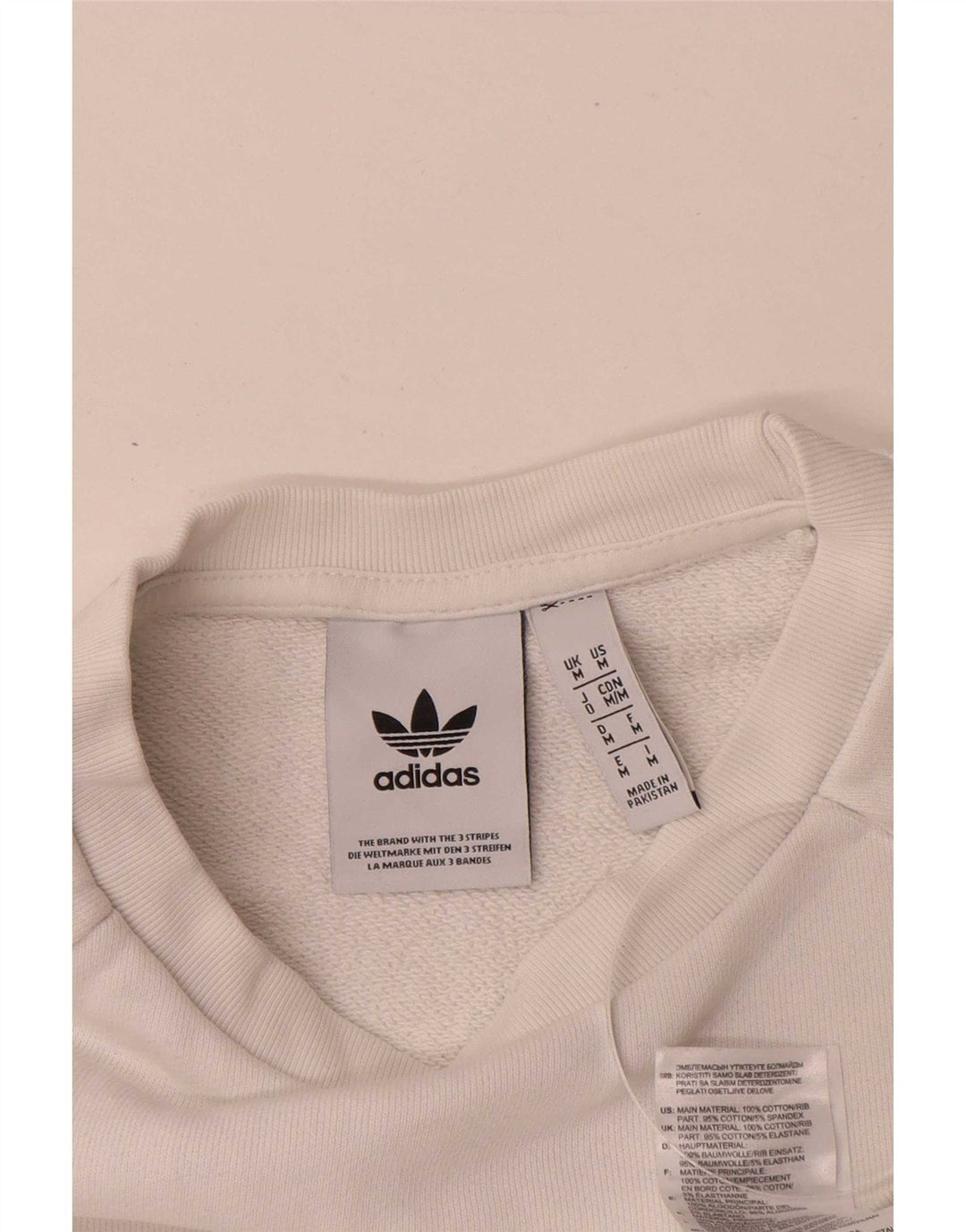 Adidas Damen Sweatshirt-Pullover aus mittelweißer Baumwolle
