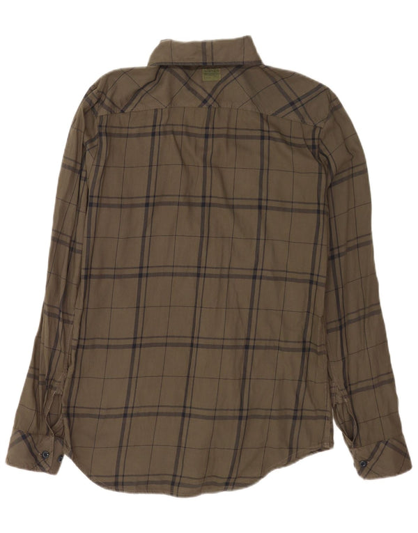 G-Star Mens Slim Fit Flannel Shirt Small Green Check
