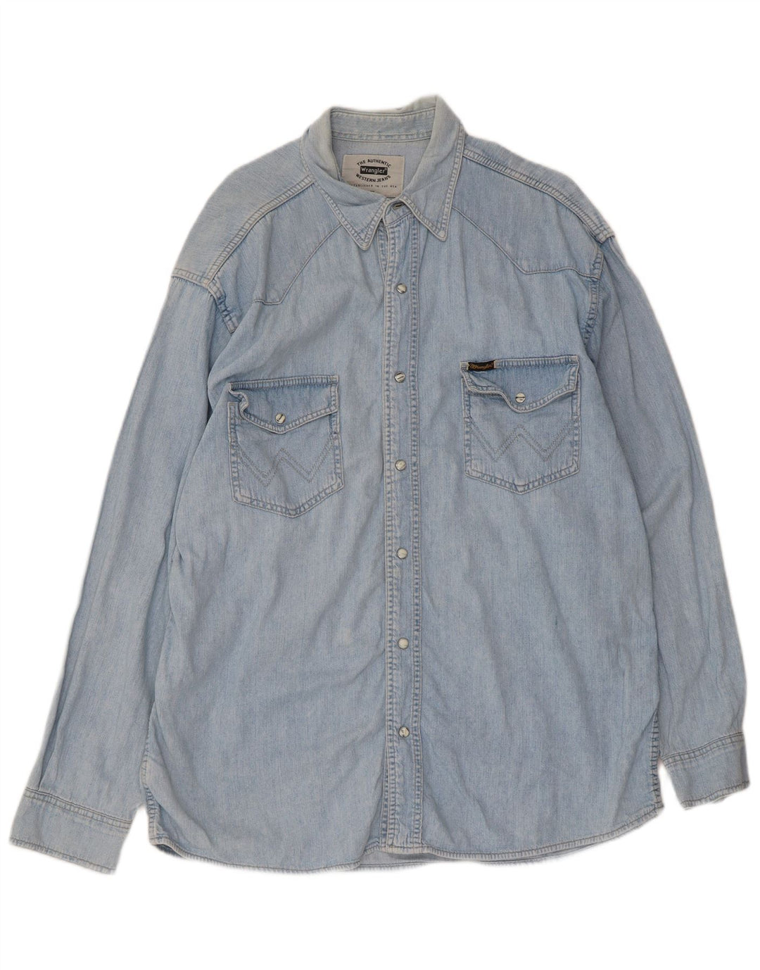 Wrangler Mens Denim Shirt XL Blue Cotton