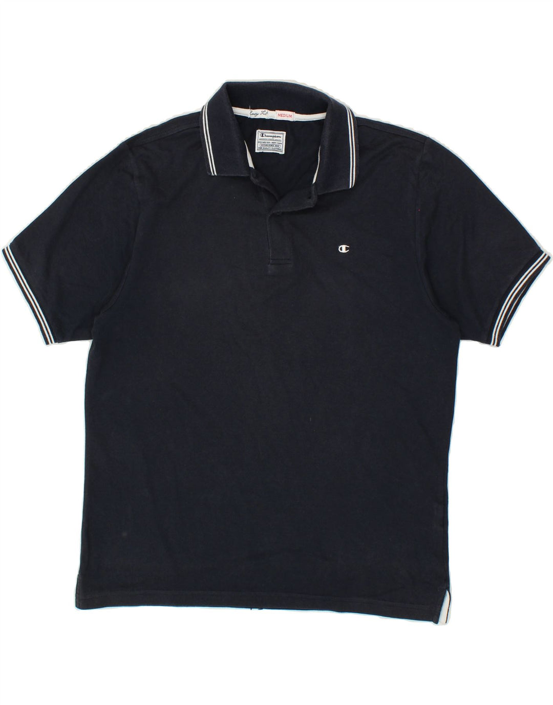 CHAMPION Mens Easy Fit Polo Shirt Medium Navy Blue Cotton Vintage Champion and Second-Hand Champion from Messina Hembry 