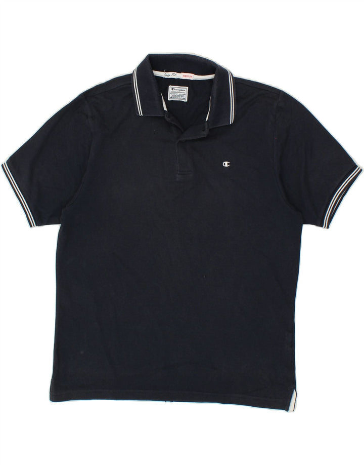 CHAMPION Mens Easy Fit Polo Shirt Medium Navy Blue Cotton Vintage Champion and Second-Hand Champion from Messina Hembry 