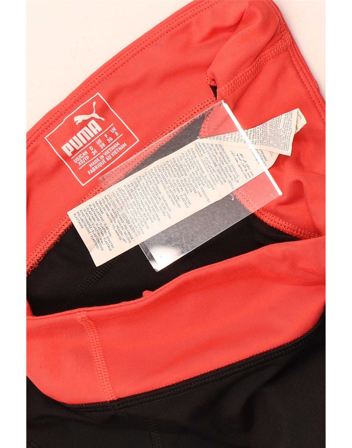 Puma Womens Capri Leggings UK 8 Small Black Colourblock Polyester