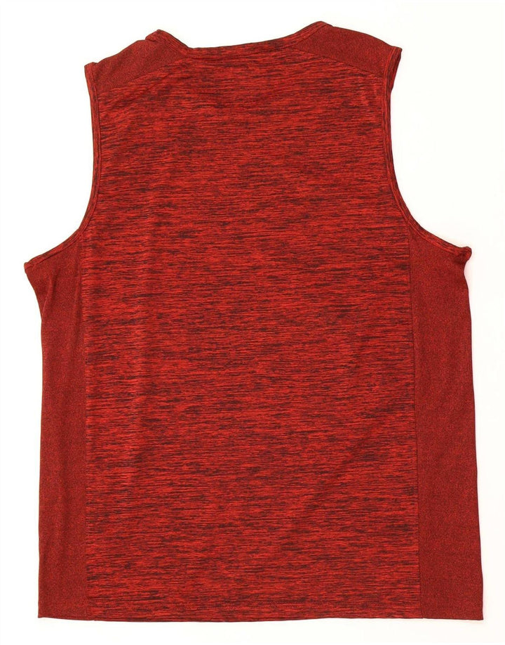 REEBOK Womens Oversized Vest Top UK 14/16 Large Red Flecked Polyester