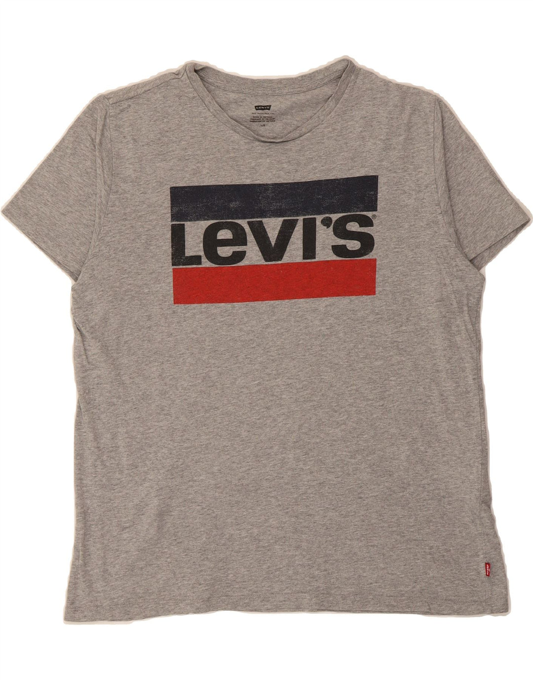 LEVI'S Mens Graphic T-Shirt Top Large Grey Cotton Vintage Levi's and Second-Hand Levi's from Messina Hembry 