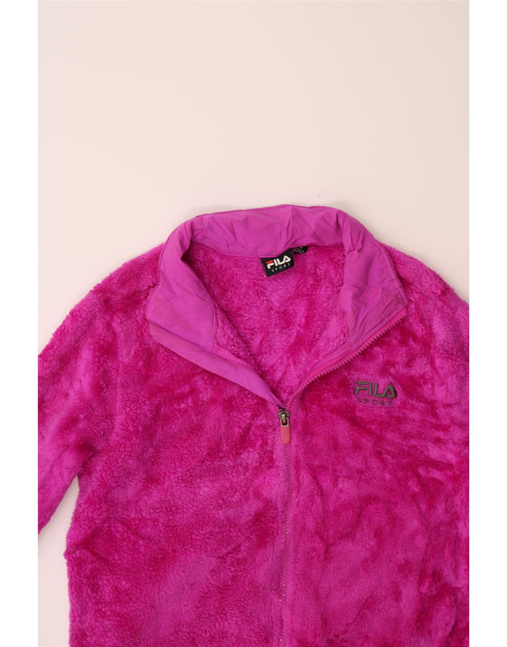 FILA Womens Fleece Jacket UK 10 Small Pink Polyester Vintage Fila and Second-Hand Fila from Messina Hembry 