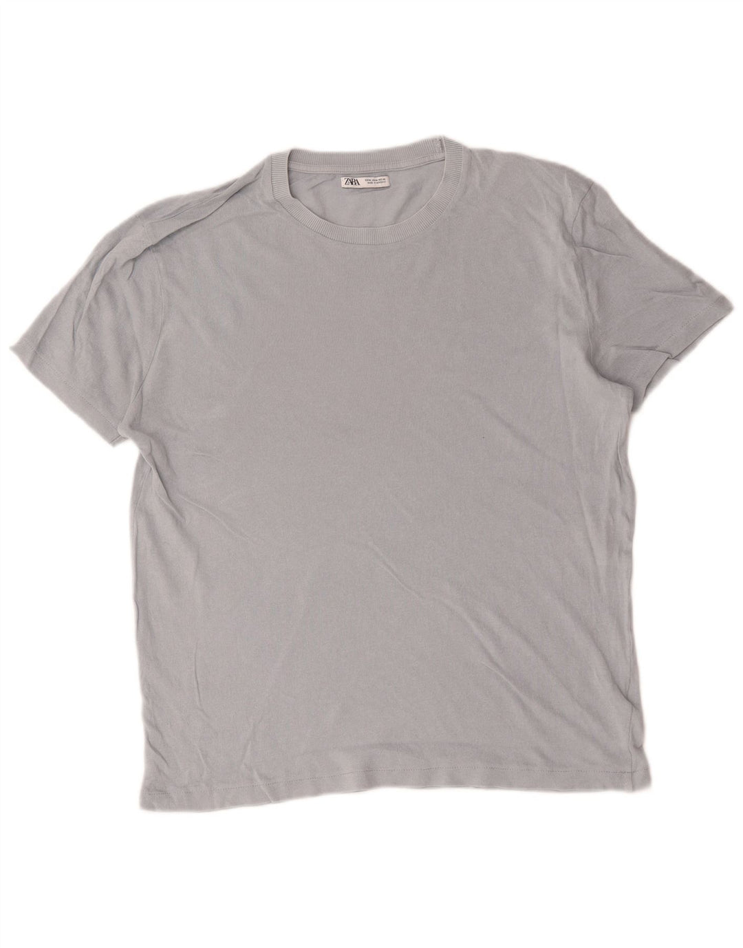 Zara Mens T-Shirt Top Medium Grey Cotton